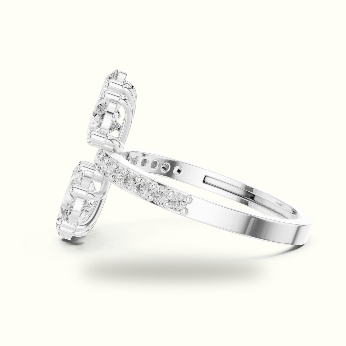 Pear Cluster Lab-Grown Diamond Ring — White gold, view 3 | Crystal N Cuts