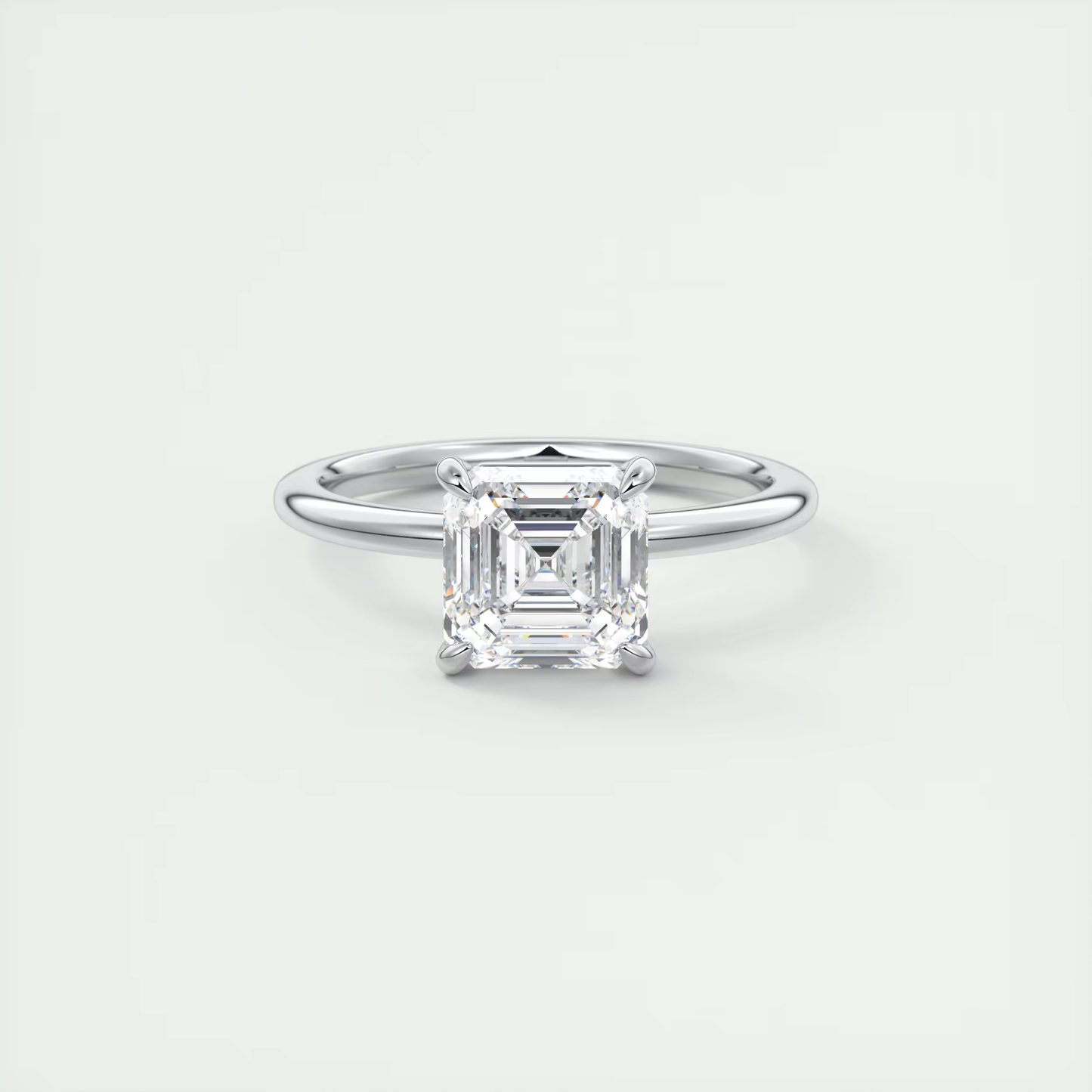 Lab Created Asscher Cut Diamond Ring 2 Carat