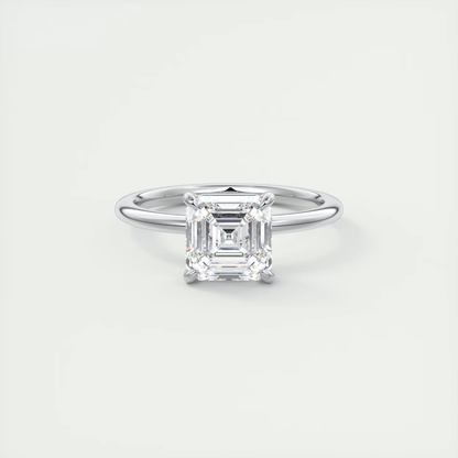 Lab Created Asscher Cut Diamond Ring 2 Carat