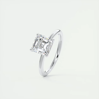 Lab Created Asscher Cut Diamond Ring 2 Carat