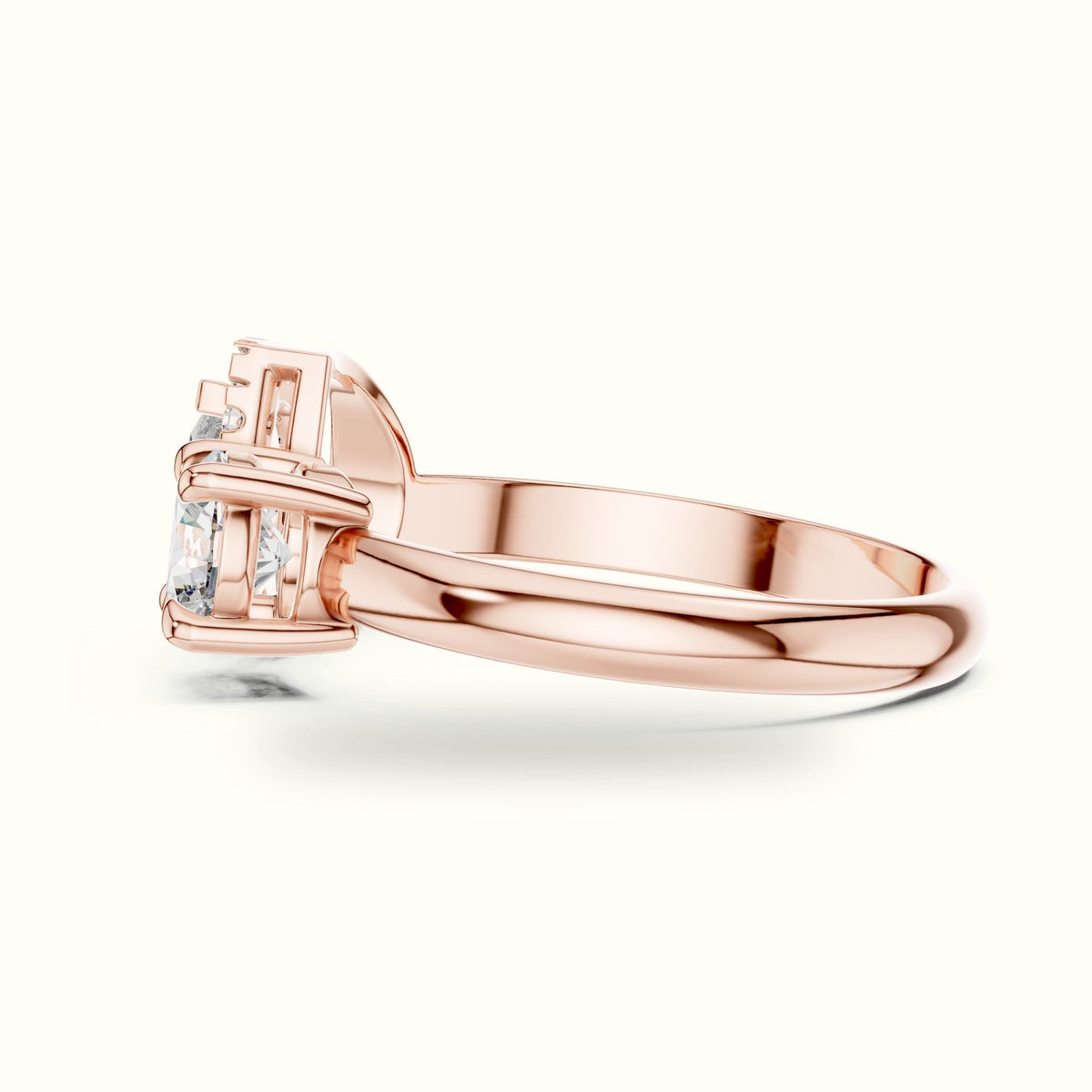 Pear & Round Lab-Grown Diamond Toi et Moi Ring — Rose gold, view 3 | Crystal N Cuts