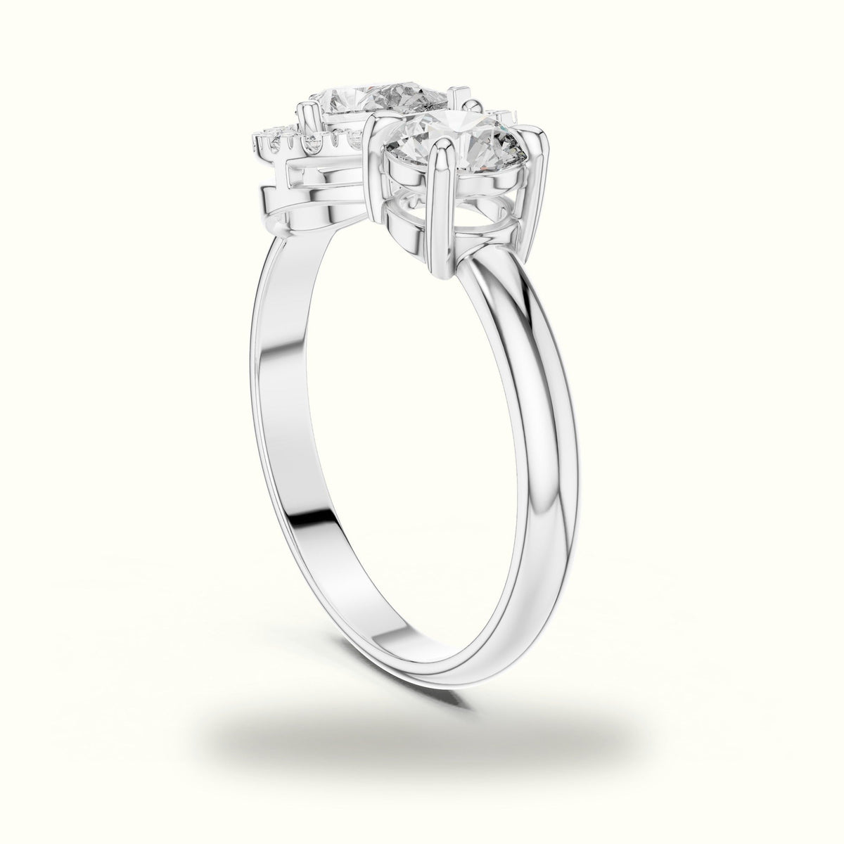 Pear & Round Lab-Grown Diamond Toi et Moi Ring — White gold, view 1 | Crystal N Cuts