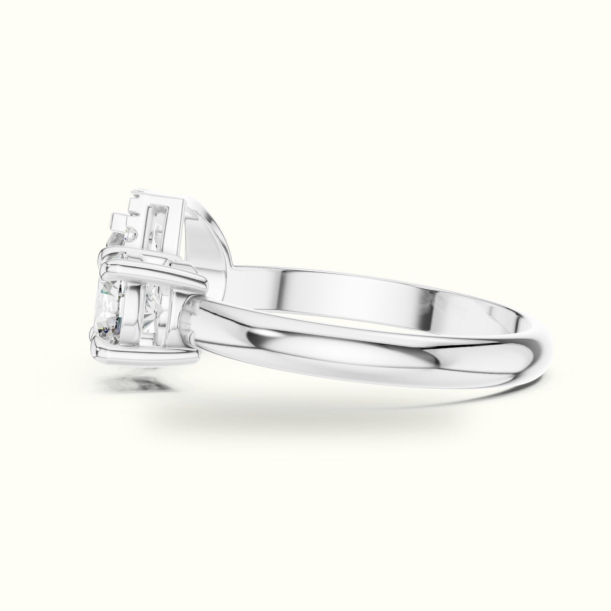 Pear & Round Lab-Grown Diamond Toi et Moi Ring — White gold, view 3 | Crystal N Cuts