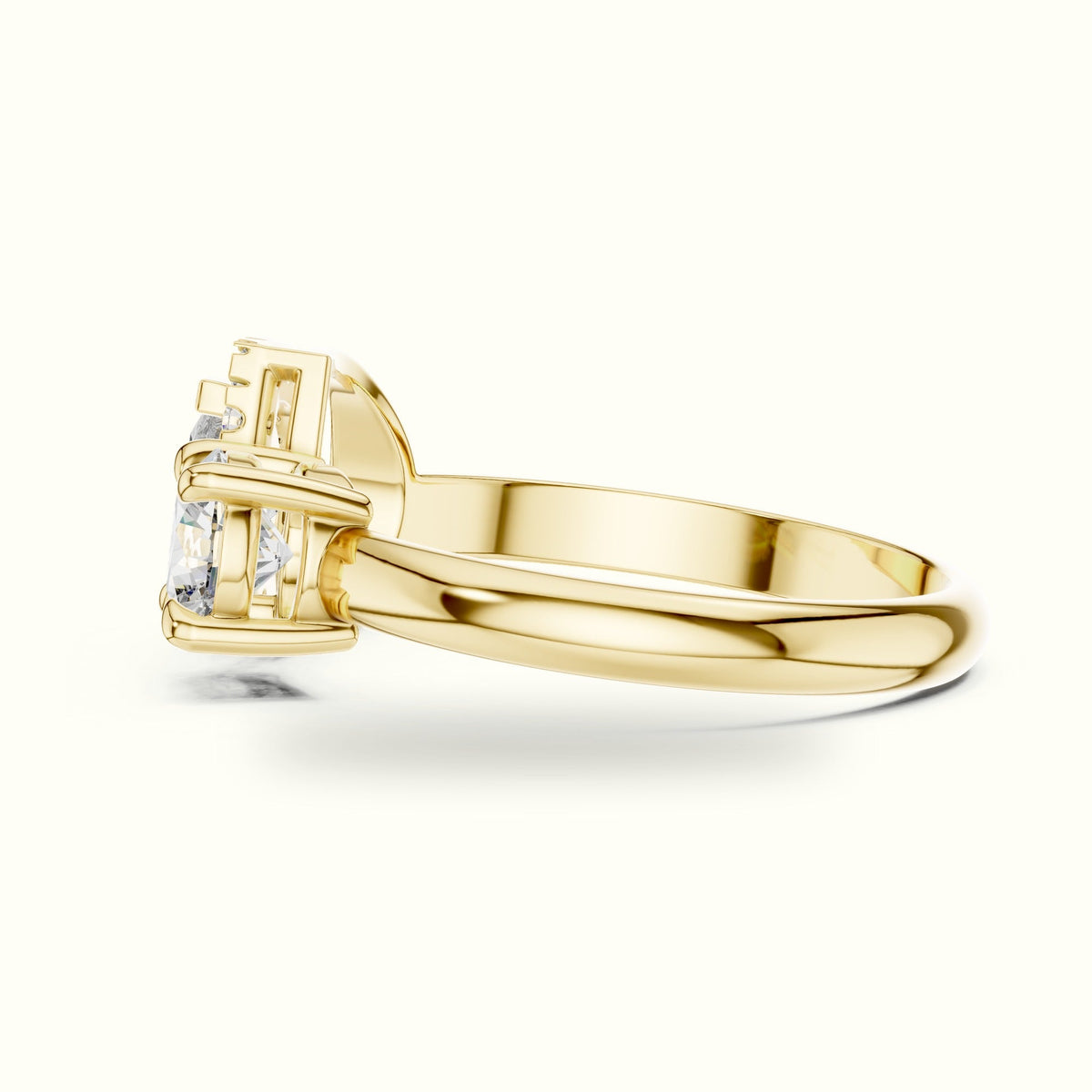 Pear & Round Lab-Grown Diamond Toi et Moi Ring — Yellow gold, view 3 | Crystal N Cuts
