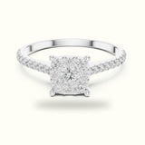 Cushion Composite Cathedral Lab-Grown Diamond Cluster Ring