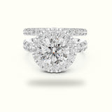 Round Lab-Grown Diamond Halo Ring with band