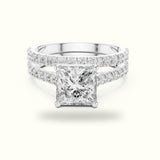 Four-Prong Princess Solitaire Lab-Grown Diamond Ring with Band