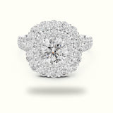 Round Double Halo Lab-Grown Diamond Ring