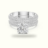Four-Prong Round Solitaire Lab-Grown Diamond Ring with Band