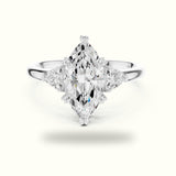 Marquise Basket Set Lab-Grown Diamond Three Stone Ring