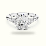 Oval Basket Lab-Grown Diamond Three-Stone Ring