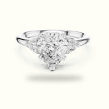 Pear Basket Lab-Grown Diamond Three Stone Ring