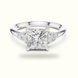 Princess Three-Stone Basket Lab-Grown Diamond Ring