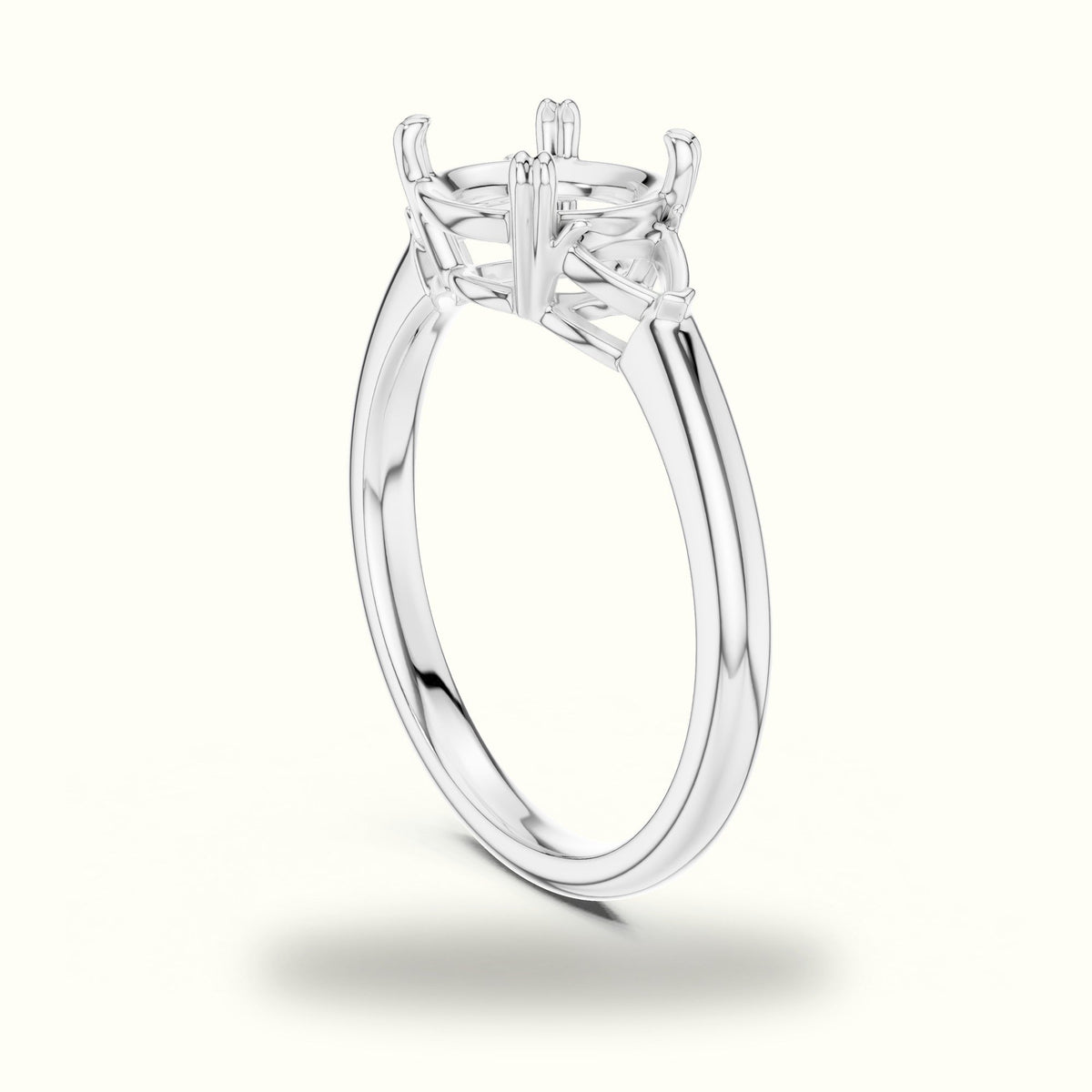 Round Three-Stone Lab-Grown Diamond Ring — White gold, view 1 | Crystal N Cuts