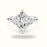 Marquise Basket Lab-Grown Diamond Three Stone Ring