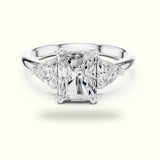 Radiant Basket Lab-Grown Diamond Three Stone Ring