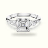 Asscher Lab-Grown Diamond Three Stone Ring