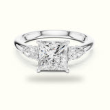 Princess Three-Stone Basket Lab-Grown Diamond Ring