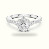 Pear Three-Stone with Accent Band Lab-Grown Diamond Ring