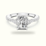 Radiant Three-Stone with Pavé Shank Lab-Grown Diamond Ring