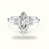 Marquise Three-Stone Basket Lab-Grown Diamond Ring