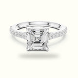 Asscher Lab Grown lab-grown diamond Pavé Engagement Ring