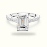 Emerald Lab Grown lab-grown diamond Engagement Ring with Accent-Set Shoulders