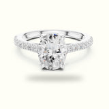 Oval Lab Grown lab-grown diamond Pavé Engagement Rings