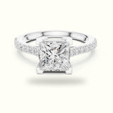 Princess Lab Grown lab-grown diamond Pavé Engagement Ring