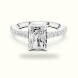 Radiant Lab Grown lab-grown diamond Pavé Engagement Ring