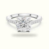 Round Lab Grown lab-grown diamond Pavé Engagement Ring