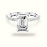 Emerald Cut Corner Prong Lab-Grown Solitaire Ring