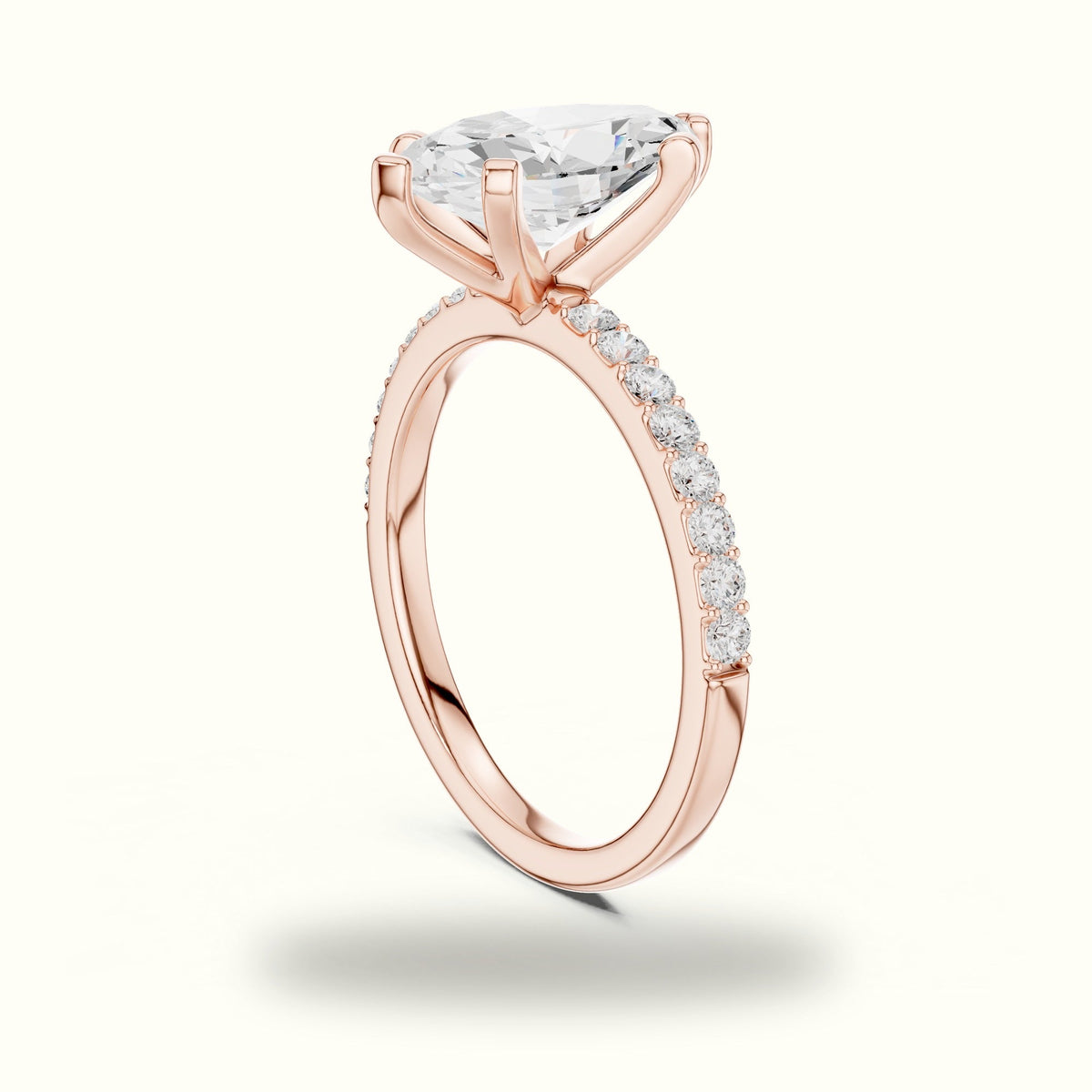 Marquise Corner Prong Lab-Grown Solitaire Ring — Rose gold, view 1 | Crystal N Cuts