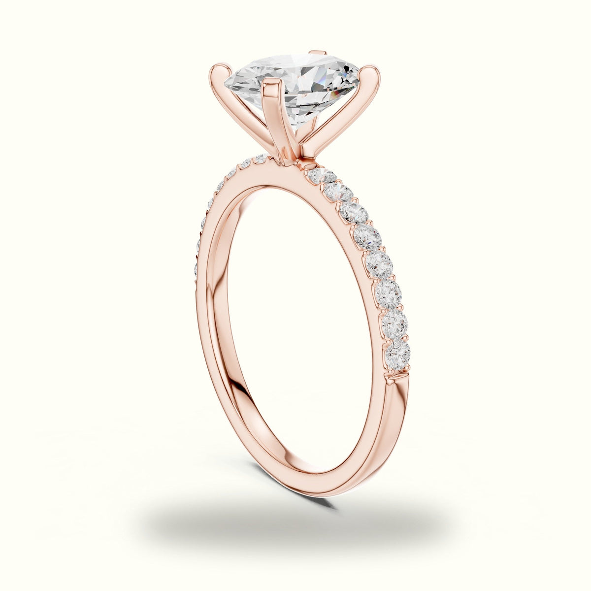 Oval Corner Prong Lab-Grown Solitaire Ring — Rose gold, view 1 | Crystal N Cuts