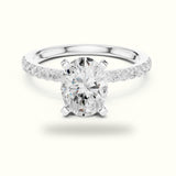 Oval Corner Prong Lab-Grown Solitaire Ring