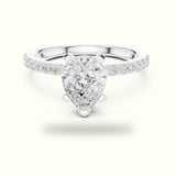 Pear Peg Head Lab-Grown Diamond Solitaire Ring