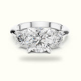 Round Claw Prongs Three-Stone Lab-Grown Diamond Ring