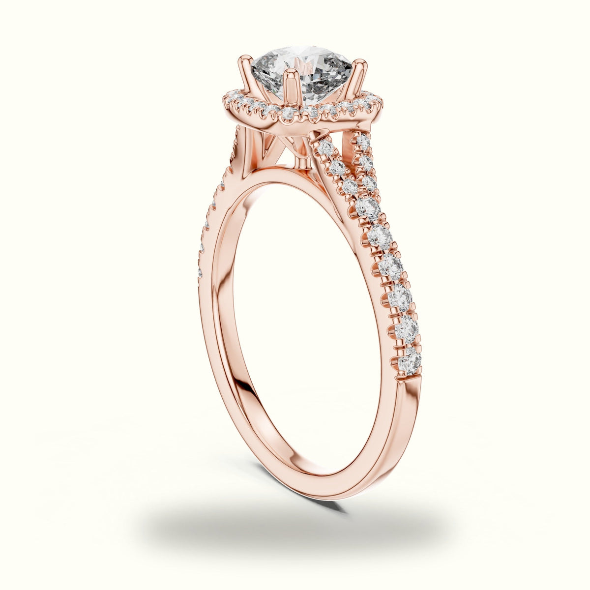 Cushion Halo Lab-Grown Diamond Ring — Rose gold, view 1 | Crystal N Cuts
