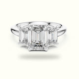 Emerald Three-Stone Lab-Grown Diamond Ring