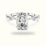 Oval Peg Head Lab-Grown Diamond Solitaire Ring