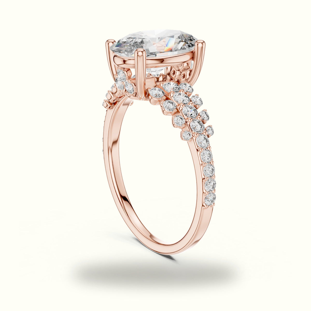Oval Lab-Grown Diamond Solitaire Engagement Ring — Rose gold, view 1 | Crystal N Cuts