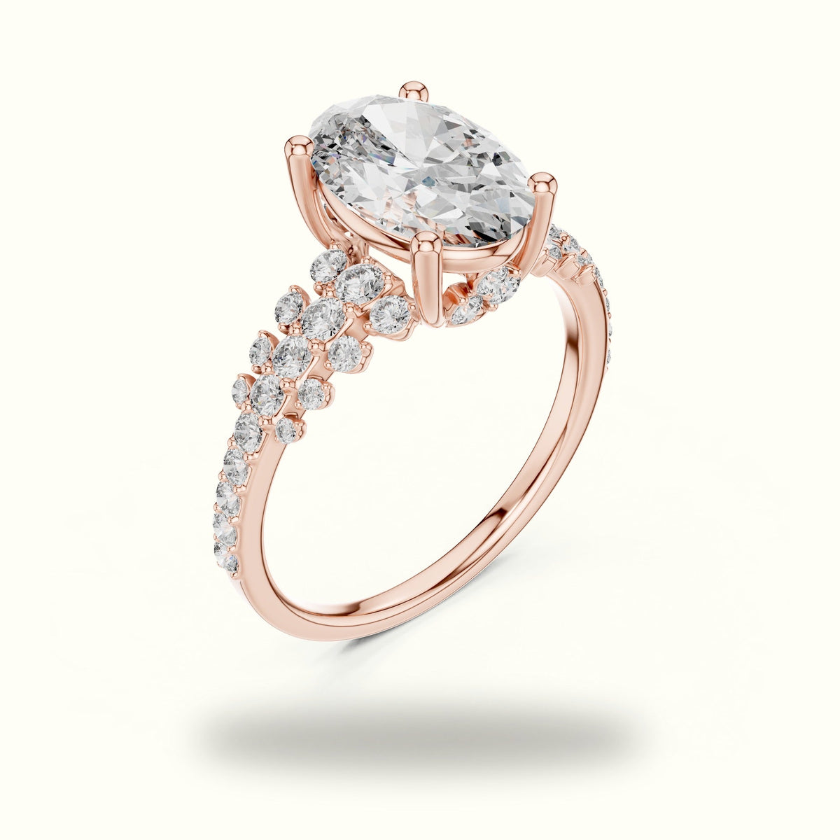 Oval Lab-Grown Diamond Solitaire Engagement Ring — Rose gold, view 2 | Crystal N Cuts