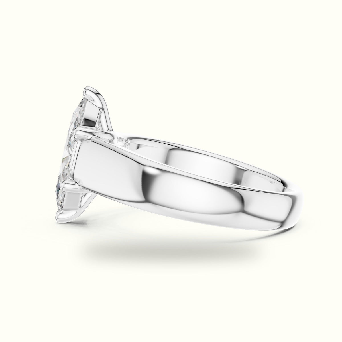 Marquise Cathedral Solitaire Lab-Grown Diamond Ring — White gold, view 3 | Crystal N Cuts