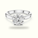Round Cathedral Lab-Grown Diamond Solitaire Ring