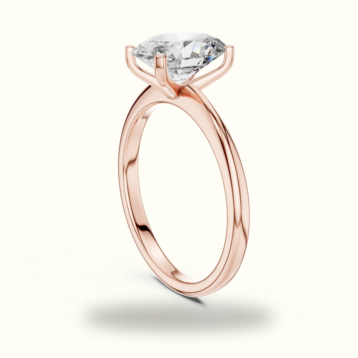 Oval Peg Head Lab-Grown Diamond Solitaire Ring — Rose gold, view 1 | Crystal N Cuts