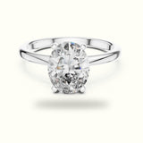 Oval Peg Head Lab-Grown Diamond Solitaire Ring