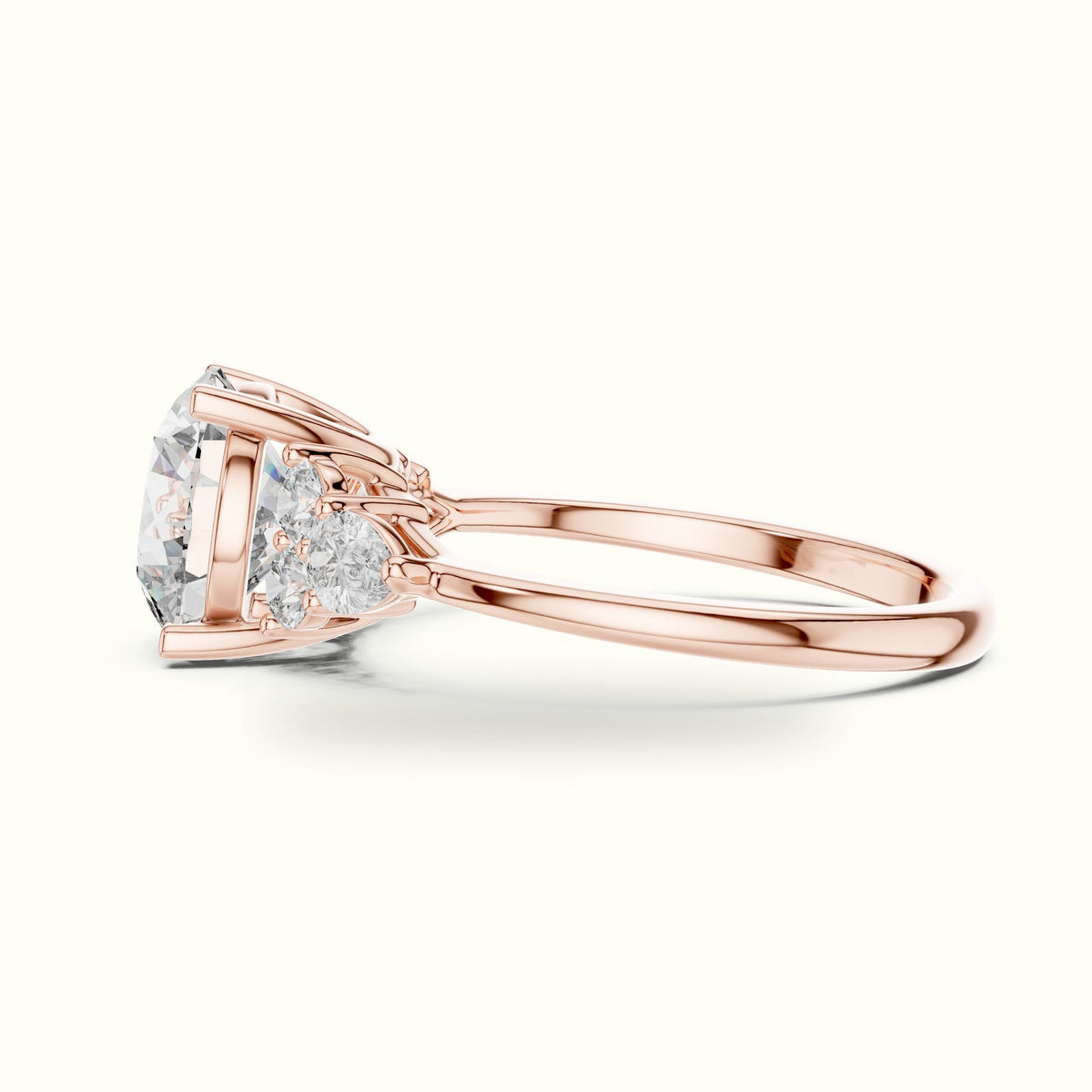 Round Basket Lab-Grown Diamond Solitaire Ring - DDLR-072 — Rose gold, view 3 | Crystal N Cuts