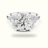 Round Cathedral Lab-Grown Diamond Solitaire with Accents Ring