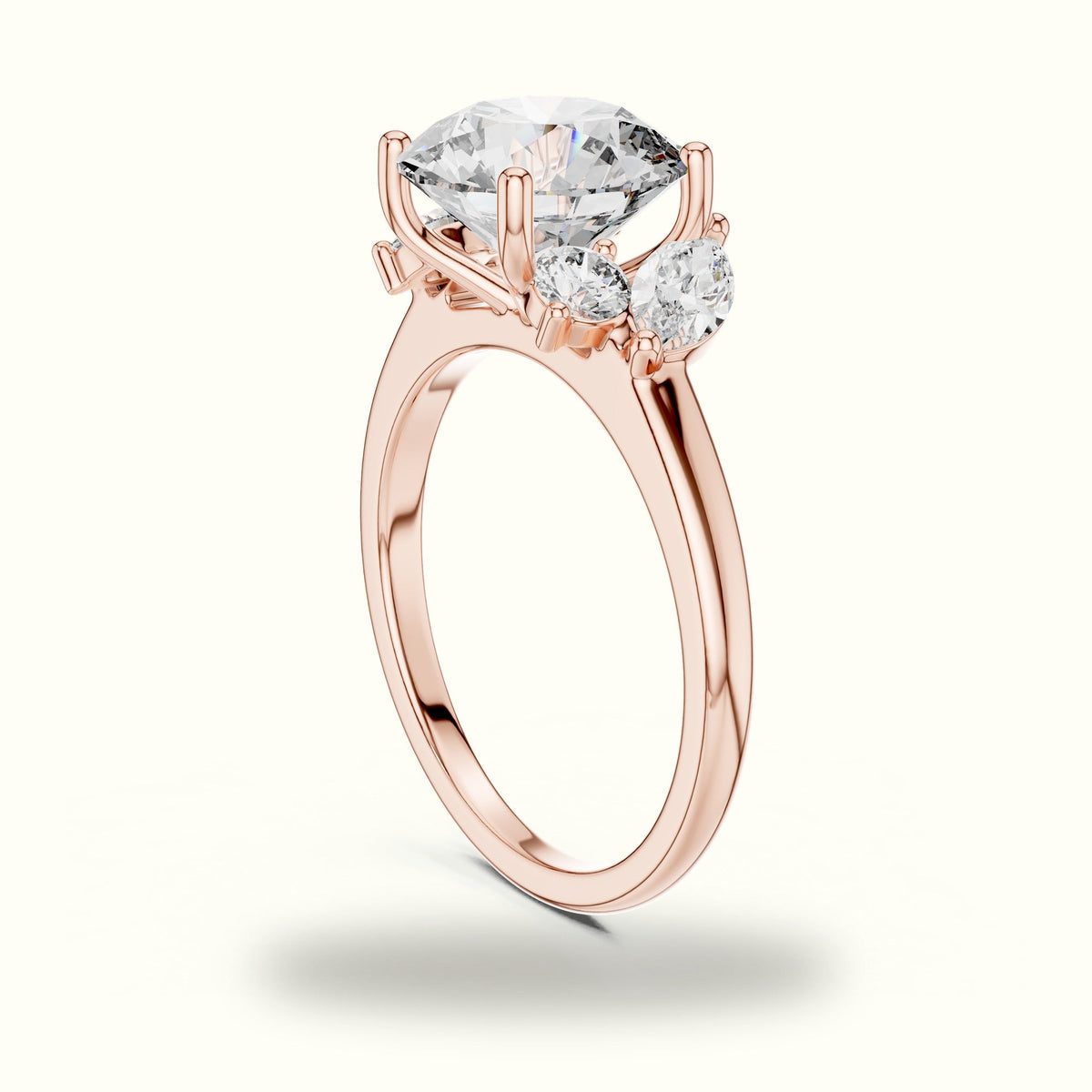 Round Basket Lab-Grown Diamond Solitaire Ring — Rose gold, view 1 | Crystal N Cuts