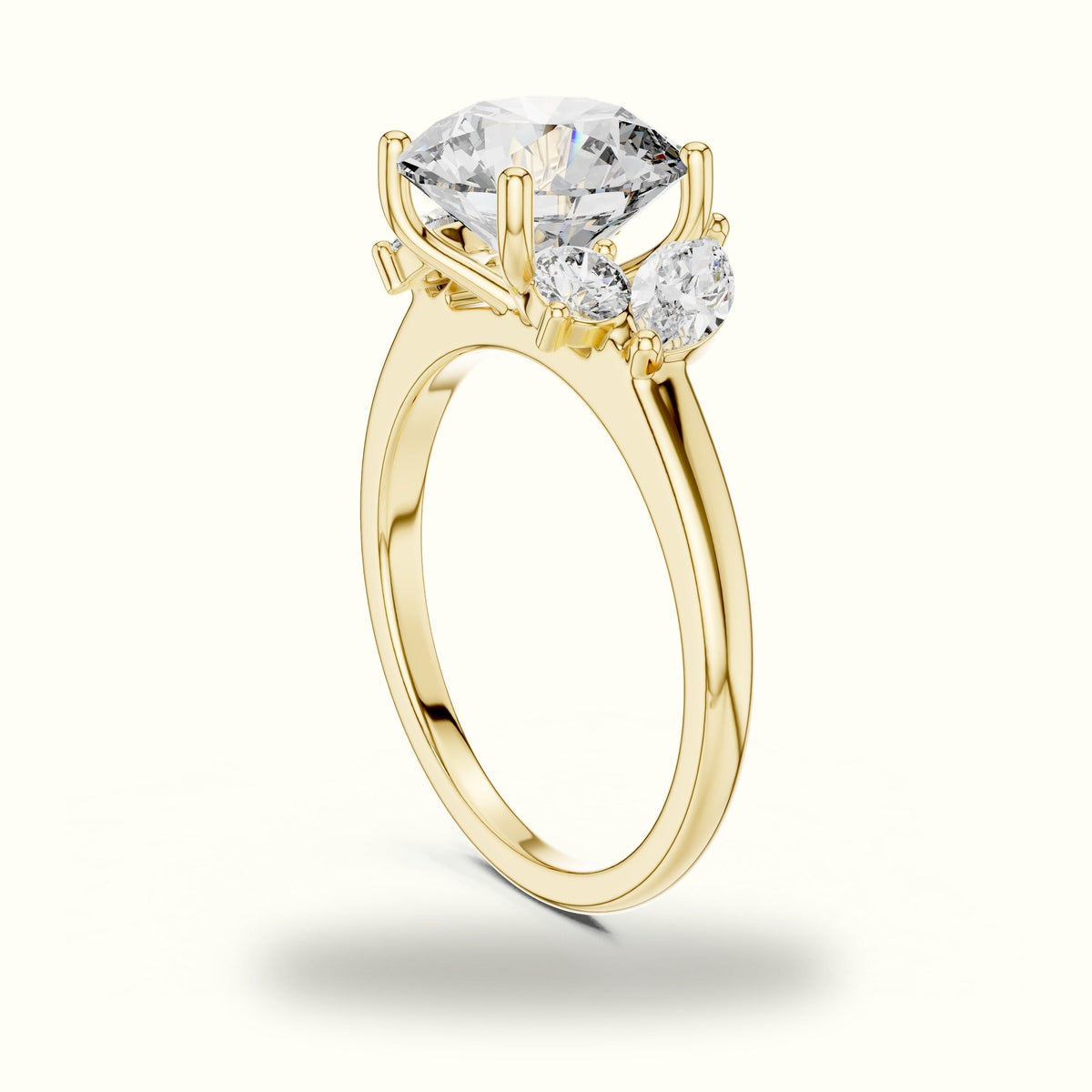 Round Basket Lab-Grown Diamond Solitaire Ring — Yellow gold, view 1 | Crystal N Cuts